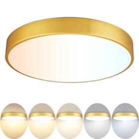 C14gs Wheatronic Gold Led Ceiling Light Fixture Flush Mount 15 Inch 36w Dimmable Fixtur