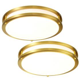 Cl15g Wheatronic Gold Ceiling Light Fixture 24w 12 Inch Led Flush Mount For Bedroom