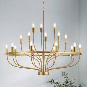 Widluth 666186870433 Modern Gold Chandelier Vintage 18-lights Mid Century Candle St