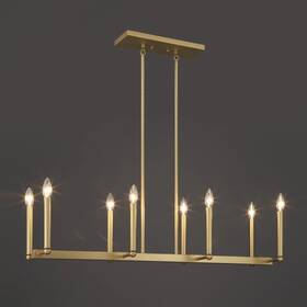 31308bp Willa Arlo Interiors Marbleton 8 - Light Steel Dimmable Linear Chandelier Vintage Brass
