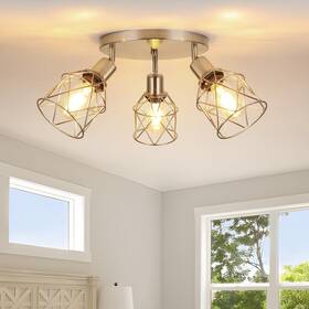 Qlxdd0029n-3 Wilon Semi Flush Mount Ceiling Light 3-light Brushed Nickel Close To