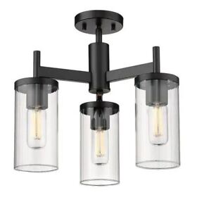 Winslett 16.5 In. 3-light Matte Black Semi-flush Mount