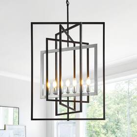 Wjshome 790943285915 7-light Lantern Pendant Light Fixtures Rustic Industrial Farmhouse Foyer Lig