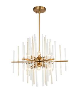20116cbr Woodbridge Lighting Spires 6-light Metal Chandelier In Brass