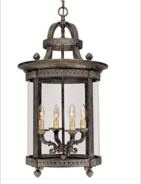 World Imports 689716603127 Chatham Collection 4-light French Bronze Hanging Interior Lantern