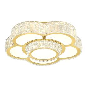 Lh9626-50j Wosohyun Flush Mount Crystal Chandelier 20 Gold Ceiling Light Modern Dimmable Led Flo