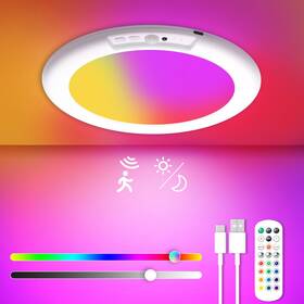 Wl0301117 Wowatt 13 Colours Battery Operated Ceiling Lights Rechargeable Motion Sensor