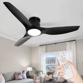 Ds20001 Wozzio 52 Inch Ceiling Fan With Light Remote Control Flush Mount Modern