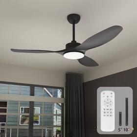 Ds20019 Wozzio 52ftft Ceiling Fans With Lights Remote Control Black Sloped Mount Fan 3