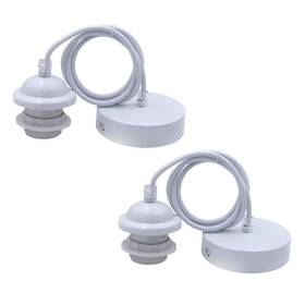 Wrpacttg 422076753200 Pendant Light Kit 2pcs White Cord Holder E27 Base Hanging Lamp Lantern Socket