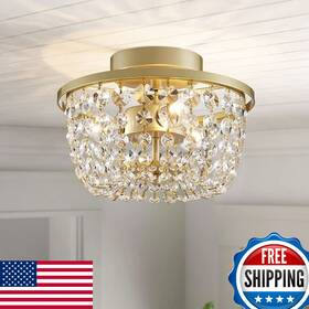 B0b2mvvgxh Wuzups Crystal Chandelier Semi-flushmount Ceiling Light Modern Fixture