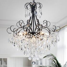 Cahd30502b Wuzups Crystal Chandelier 10-light Pendant Ceiling Light Modern Lighting Fixt