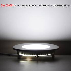 X-cll-11-003-3w-07 Xcceries 3w Round Led Recessed Ceiling Panel Fixture Down Light Lamp Cool White Bulb