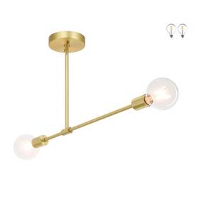 Xinbei Lighting 712227412732 Gold Semi Flush Mount Light Modern Sputnik Ceiling With Led Bulbs