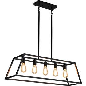 Xs8804-5 Xislthotsl Black Kitchen Island Lighting 5-light Farmhouse Chandeliers Modern Industri