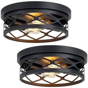 Xp26 Xpehk 2 Pack Flush Mount Ceiling Lightfarmhouse Light Fixtures Ceiling2light Black Flu