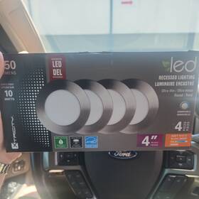 Xtricity 621139801803 4 Inch Recessed Led Light-ultra Thin 750 Lumens 10w Dimmable 3000k 4pieces