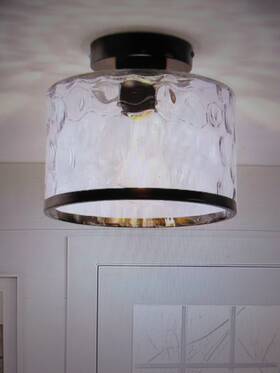 Ha-bx07901abl-1a Yansun 9 Inch 1-light Black Modern Semi Flush Mount Ceiling Light Water Glass