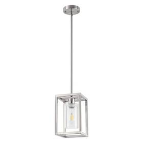Ha-cx08901aa-11 Yansun 1-light Brushed Nickel Pendant Light With Clear Glass Shade For Kitchen