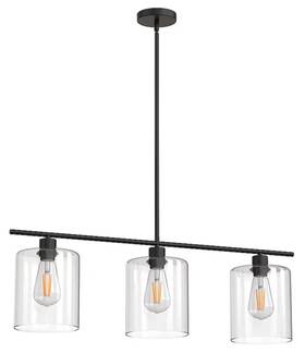 W-dz014qp Yansun 3-light Black Industrial Kitchen Island Pendant Light Fixture