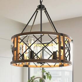 W-yb-zx24201ehbn5 Yansun 20 Inch 5-light Black Farmhouse Chandelier Pendant Light