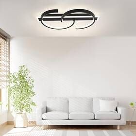 Yc-mguo-xdd-3301017 Ycmgead Smart Ceiling Light 19.68in 2 Rings Black Led Modern Fixtures M