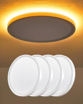 La-rc24w12n-wh-4p Yelioled 4 Pack 12 Inch Led Flush Mount Ceiling Light Fixture With Night 24w 24