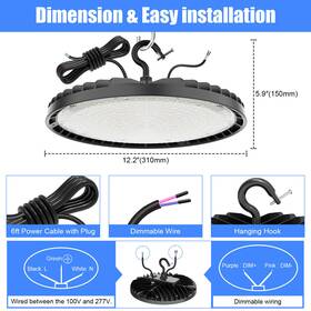 Ng-ufo-bi-150w  Yellore 1-20pack Led Ufo High Bay Light 150w 200w 240w Commercial Warehouse Shop Lights