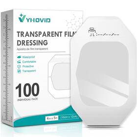 100fsm Yhovid 100 Packs Transparent Film Dressing 4 Inch X 4.75 - Waterproof Bandages For Swimmin
