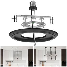 Jyk-sl-hei-1p Yiizon Recessed To Pendant Light Converter Kit - 6 Inch Can Black-1pc
