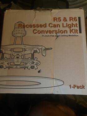 R5-6-bai-2pc Yiizon R5 And R6 Recessed Can Light Conversion Kit7 Inch Flat Steel Ceiling Medallion