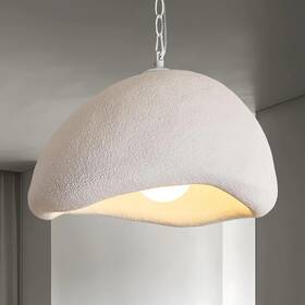 103-w40 Yiludingsheng Wabi Sabi Pendant Light 15.7in White Modern Resin Hanging Chandelier Japandi