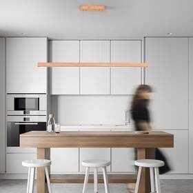 016bl-1.2 Yisdesign Light Dimmable Led Chandelier Ceiling 47 Inch 36w 1-light Wooden Linear Pendant