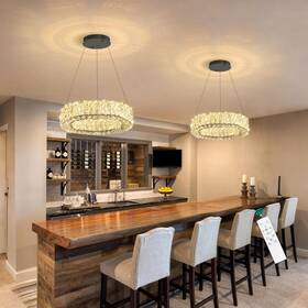 Hk5081 Ylkp Chandelier For Dimmable Led Pendant Lights Kitchen Island 12 Inch Black