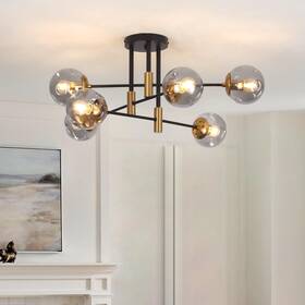 Ynzefly 768497926134 6-lights Ceiling Light Fixtures Modern Sputnik Chandelier Mid Century Inch