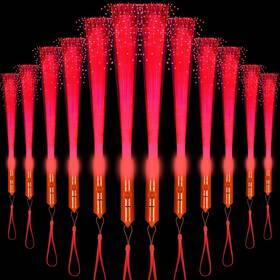 Yofobu 774205185410 60 Pcs Red Fiber Optic Wands Glow Bulk Led Light Up With 3