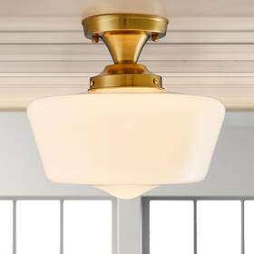 C006 Youngrender Schoolhouse Light Fixture Modern Gold Ceiling Semi Flush Mount