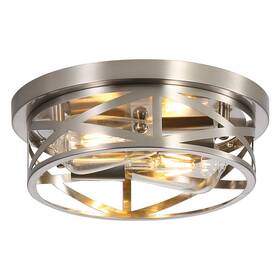 Yosl007-1 Youroke Flush Mount Ceiling Light Fixtures Modern Indoor Brushed Nickle Close To Ceilin