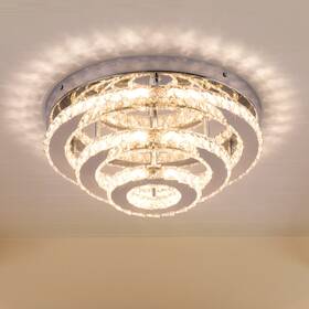 3cxdy-ng Ypqxyhda Modern Crystal Chandelier Round Led Ceiling Light Flush Mount Chandel