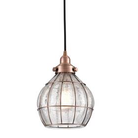 Yubole 735980985497 Vintage Pendant Light Kitchen Island Hanging Fixture Cracked Glass