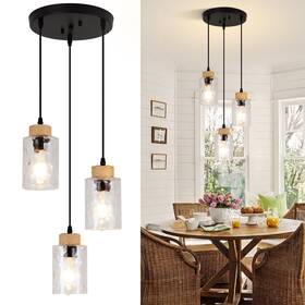 Yuexcdshome 760518451588 Modern Pendant Lights Kitchen 3-light-matte Black-10 Inch No Assembly Required