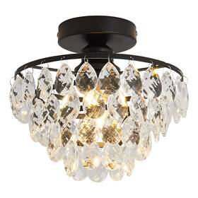Yyjlx 782931396468 Modern Small Crystal Ceiling Light Fixture Mini Black Semi Flush Mount Chande