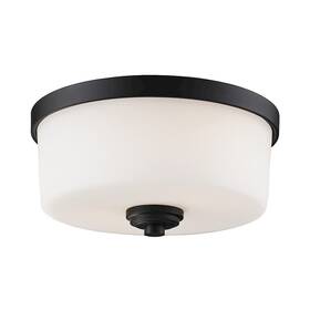 220f2 Z-lite Arlington 2 Light Flush Mount Bronze Matte Opal -