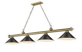 2306-4rb-mb15 Z-lite 2306-4-mb15 Cordon 4 Light 14 Inch W Billiard Chandelier - Rubbed Brass /