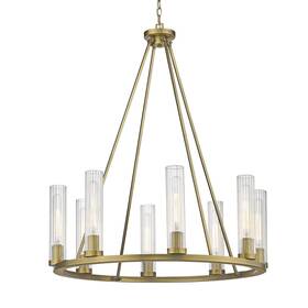 3031-8rb Z-lite 3031-8 Beau 8 Light 33 Inch W Pillar Candle Ring Chandelier - Brass