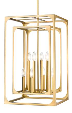 3038-8rb Z-lite 3038-8 Easton 8 Light 17 Inch W Pendant - Brass