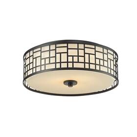 329f16-brz Z-lite Elea 3 Light Flush Mount 16.25x6.25 Inch Bronze Matte Opal -