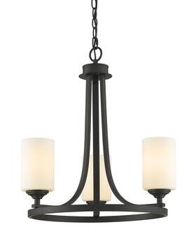 435-3brz Z-lite - Bordeaux 3 Light Chandelier In Fusion Style 19.38 Inches Wide By
