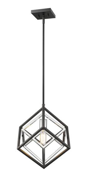 457mp-ch-mb Z-lite 457mpchmb Euclid 12 Inch Chrome And Matte Black Pendant Ceiling Light