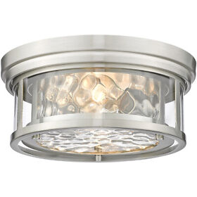 493f2-bn Z-lite Clarion 2 Light 12 Inch Brushed Nickel Flush Mount Ceiling